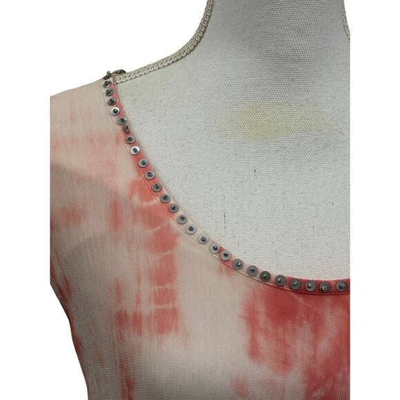 Soft Surroundings tie dye maxidress, coral,  coastal, bohemian, resort, beachy - Picture 4 of 7